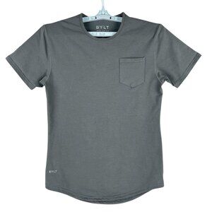 Bylt Mens Drop-Cut Lux Gray T-Shirt Sz Small Short Sleeve Crew Neck Stretch NWOT